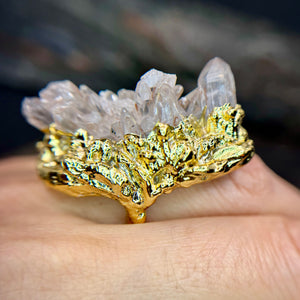 Chrysantheum QUARTZ crown ring sz6.25