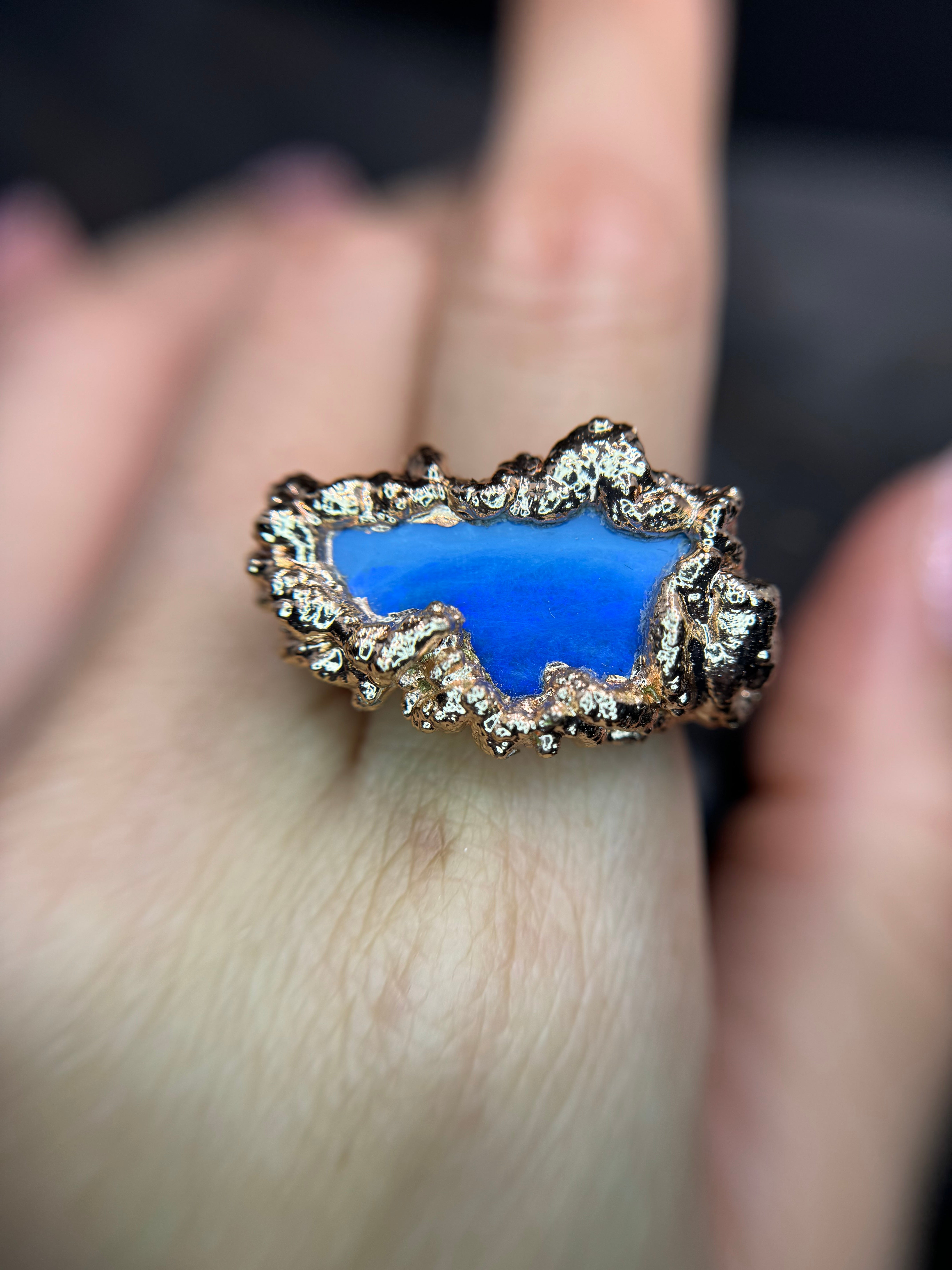 Blue ocean OPAL ring sz8