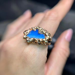 Blue ocean OPAL ring sz8