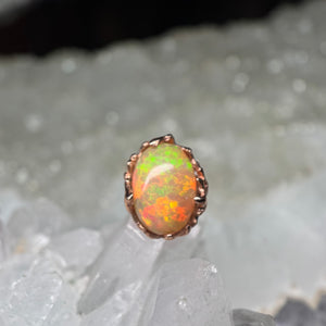 STATEMENT Honeycomb OPAL 10kt rose gold ring