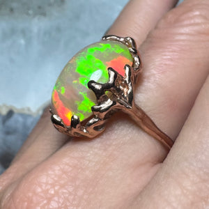 STATEMENT Honeycomb OPAL 10kt rose gold ring