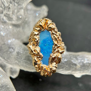 Celestial ocean OPAL ring sz8