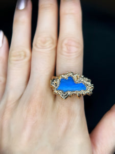 Blue ocean OPAL ring sz8