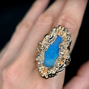 Celestial ocean OPAL ring sz8