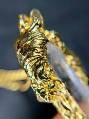 Feather LEMURIAN QUARTZ necklace