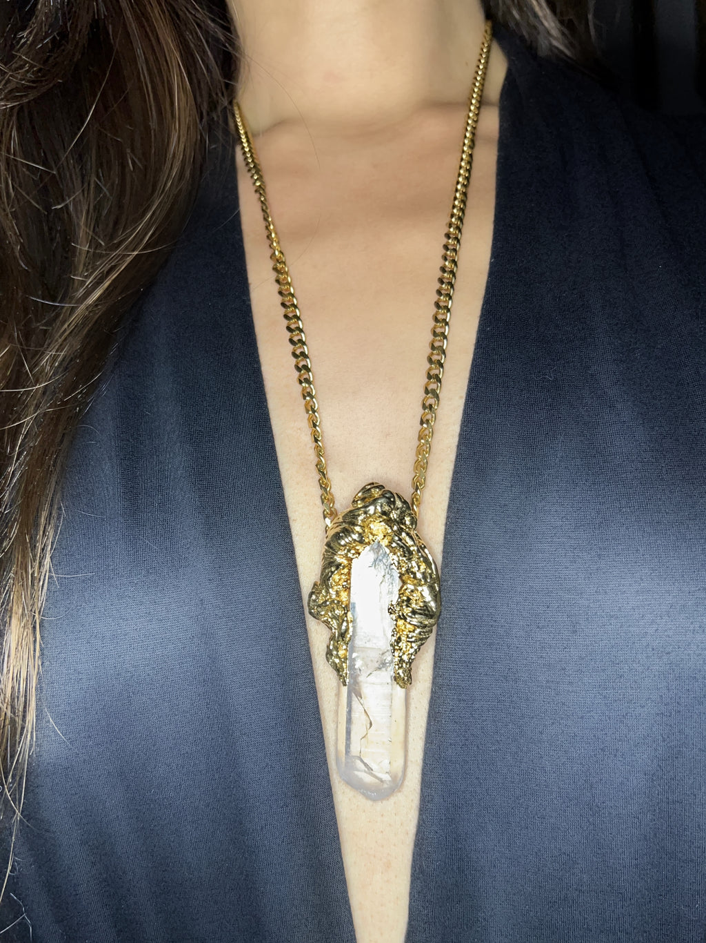 Feather LEMURIAN QUARTZ necklace