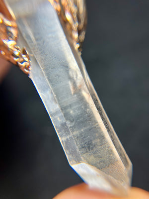 Rose Gold Golden LEMURIAN feather necklace