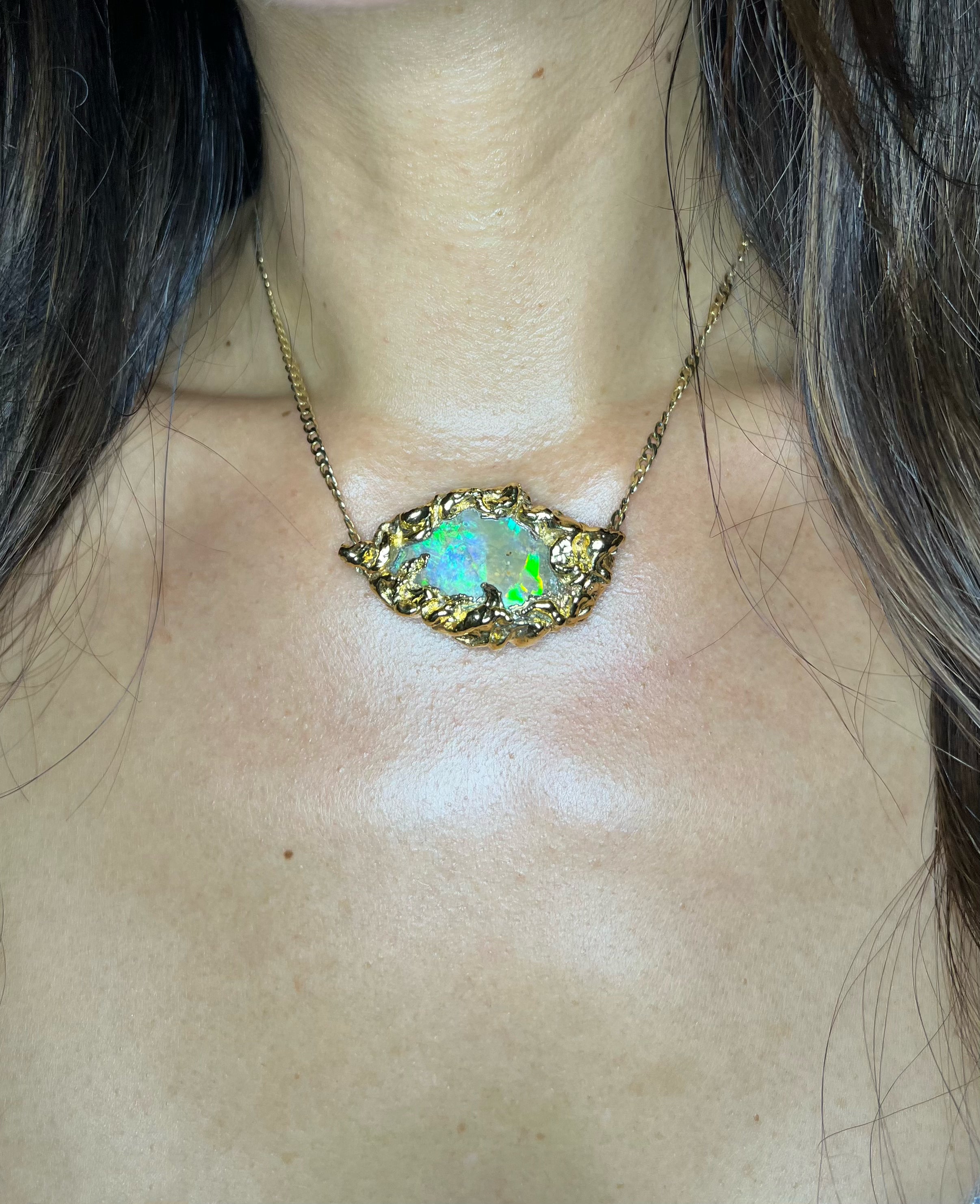 lightning BOULDER OPAL necklace