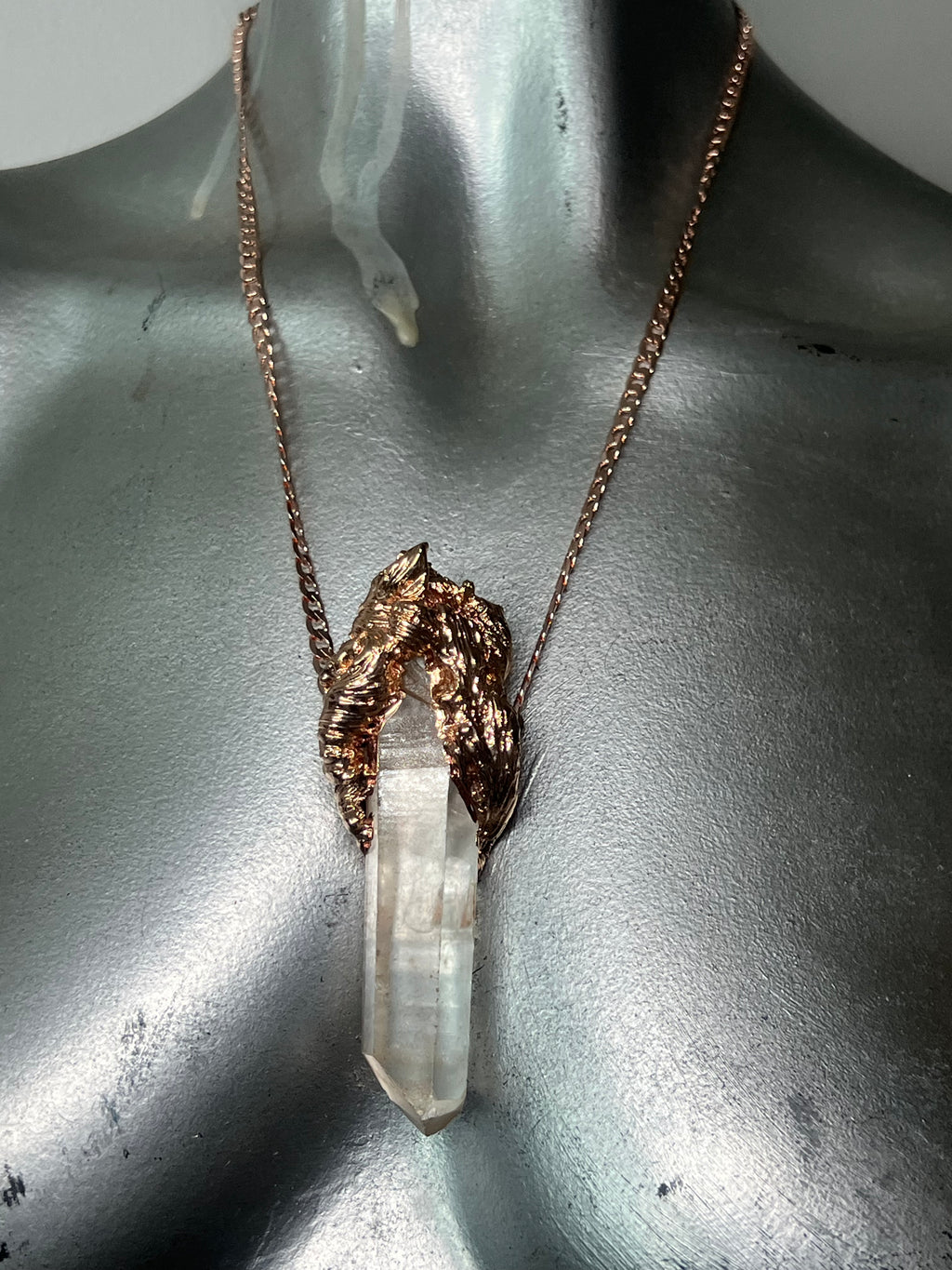 Rose Gold Golden LEMURIAN feather necklace