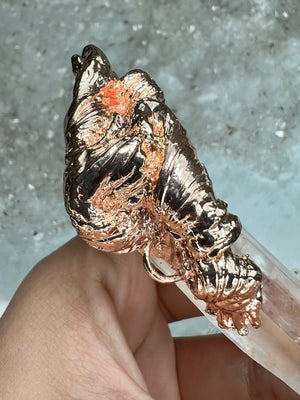 Rose Gold Golden LEMURIAN feather necklace