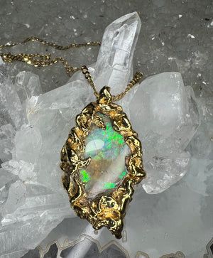 lightning BOULDER OPAL necklace