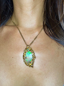 lightning BOULDER OPAL necklace