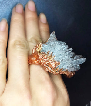 Statement QUARTZ 2-finger ring