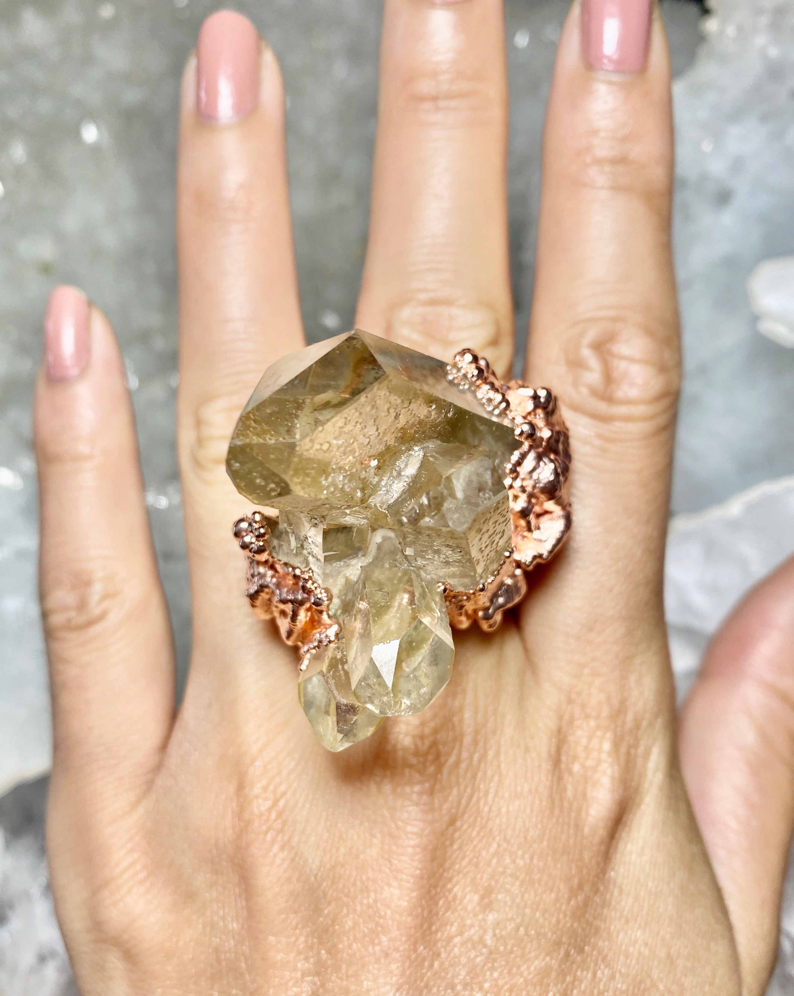 Starburst QUARTZ cluster ring