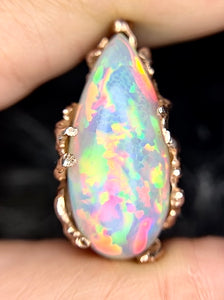 Prism Honeycomb OPAL necklace 10kt