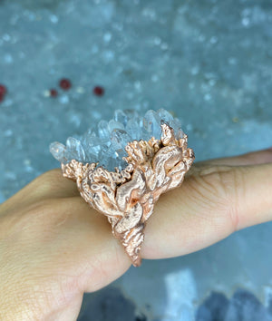 Statement QUARTZ 2-finger ring