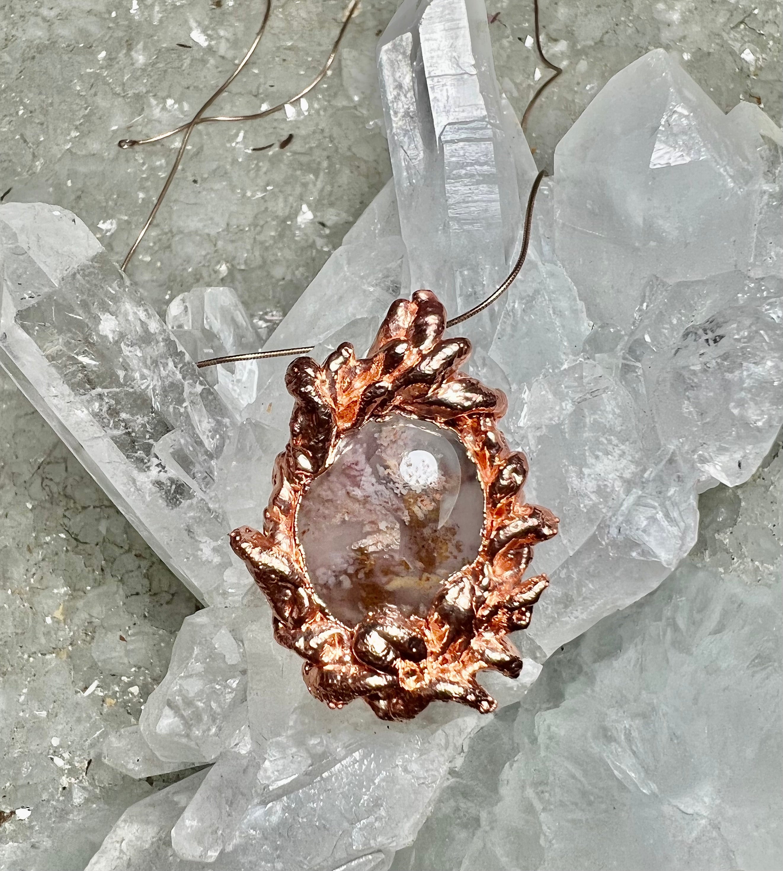 Lavender FLOWER AGATE necklace