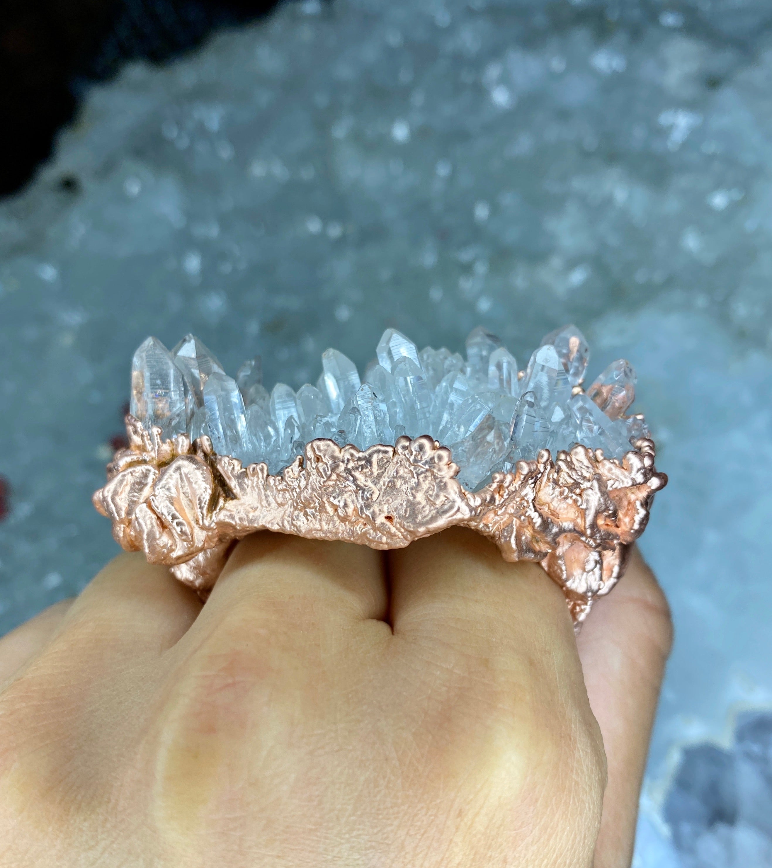 Statement QUARTZ 2-finger ring