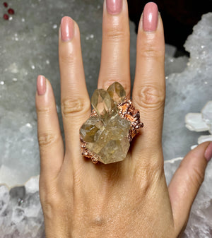 Starburst QUARTZ cluster ring