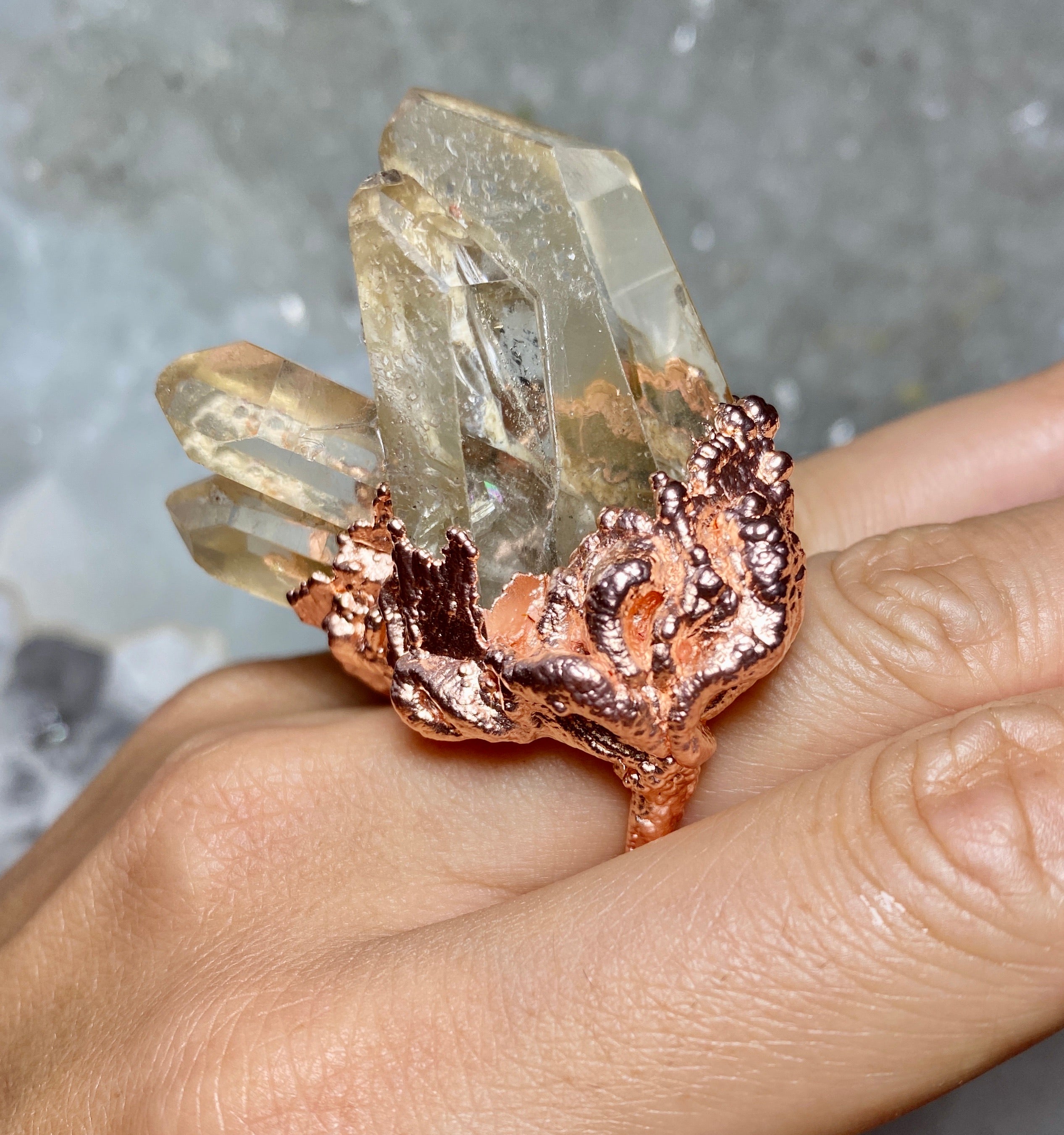 Starburst QUARTZ cluster ring