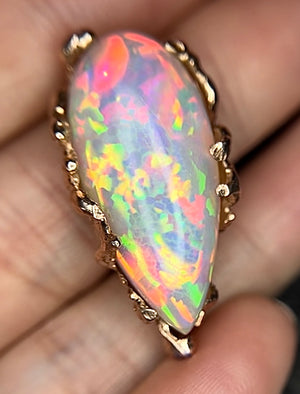 Prism Honeycomb OPAL necklace 10kt