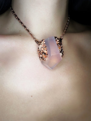 Winged ROSE QUARTZ necklace