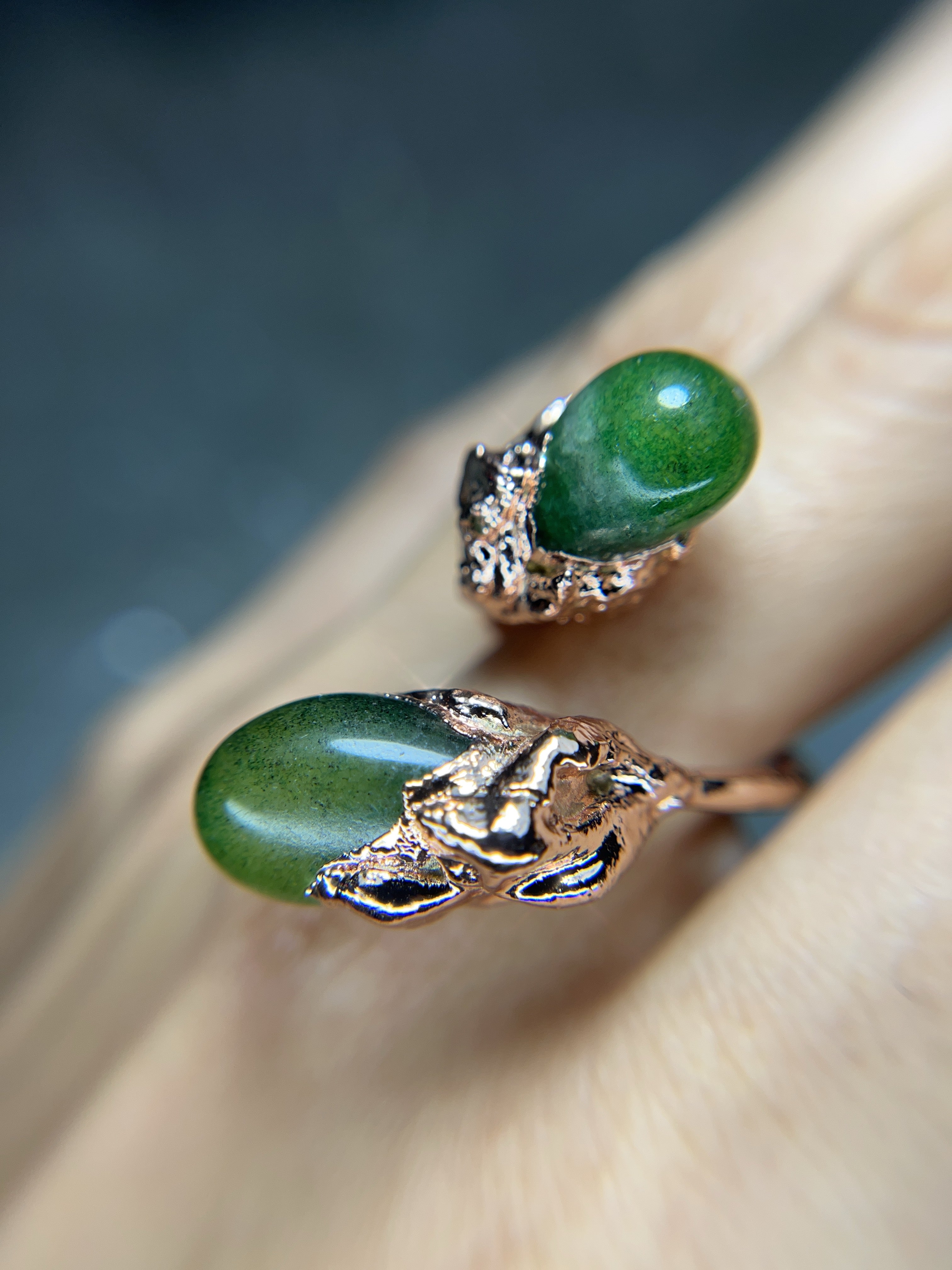 EMERALD Kundalini adjustable ring