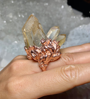 Starburst QUARTZ cluster ring